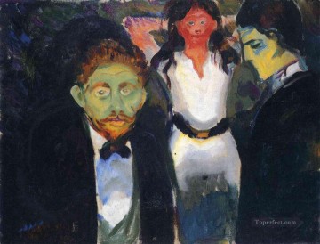  1907 Lienzo - Los celos de la serie El cuarto verde 1907 Edvard Munch